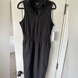 Athleta NWT MEDIUM  Black Cotton RETROTERRY Dress.